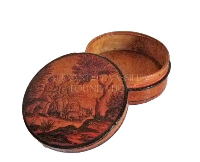 Box with pastoral scene
