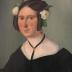 Portrait of a woman with white roses