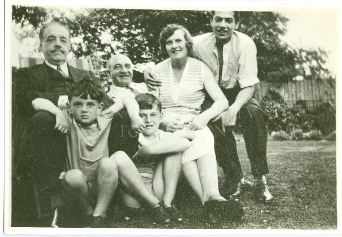Group portrait around DIAGHILEV and LIFAR