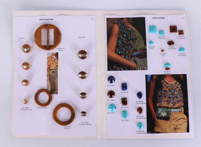 Buttons and beads sample display