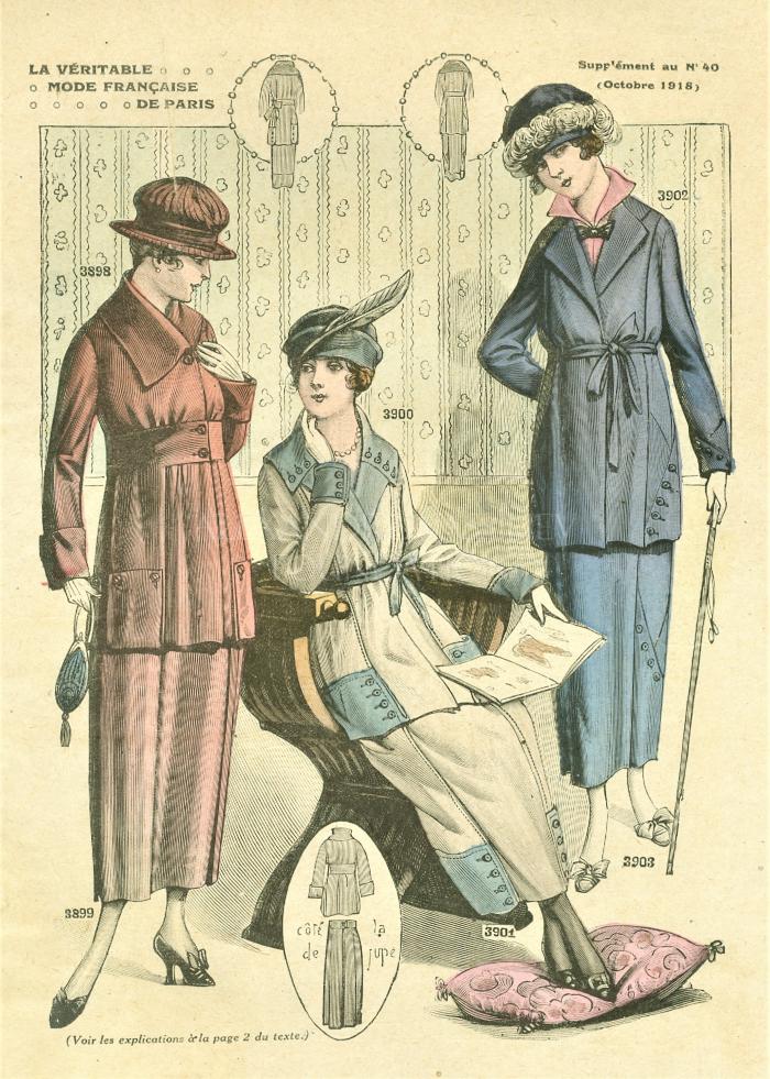 Fashion engraving from "LA VERITABLE MODE FRANCAISE DE PARIS"