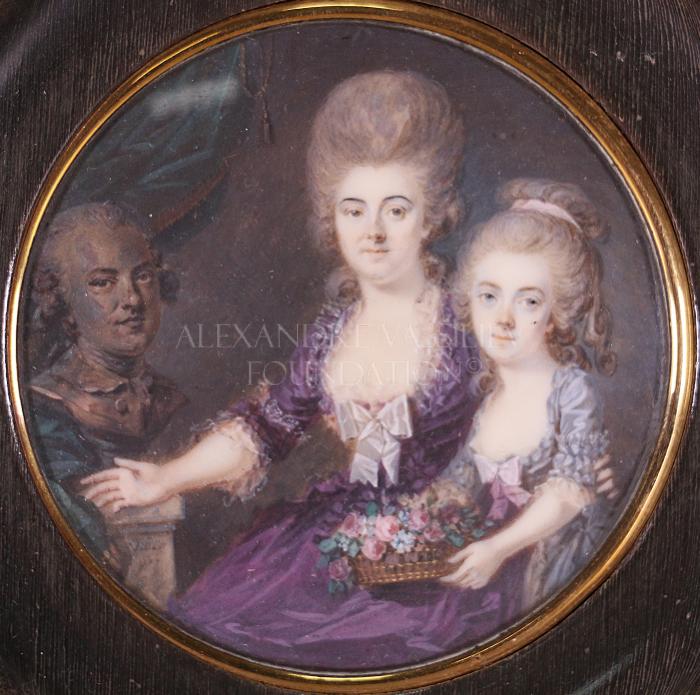 Miniature family portrait with post mortem