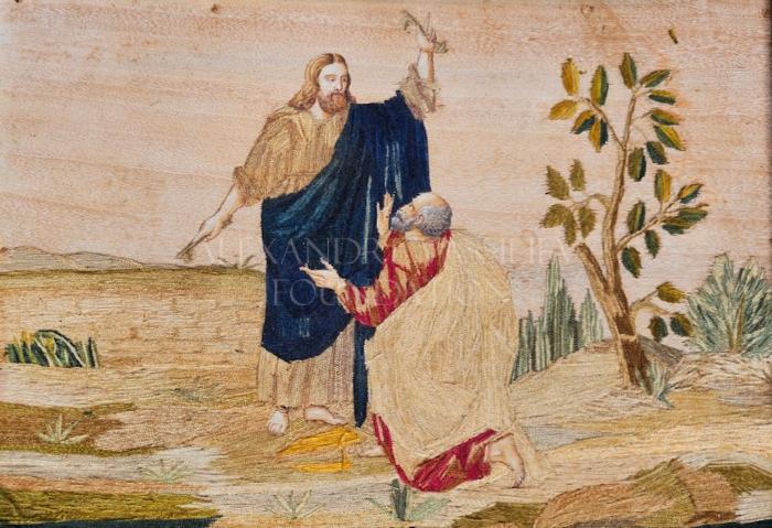 Embroidery of religious scene