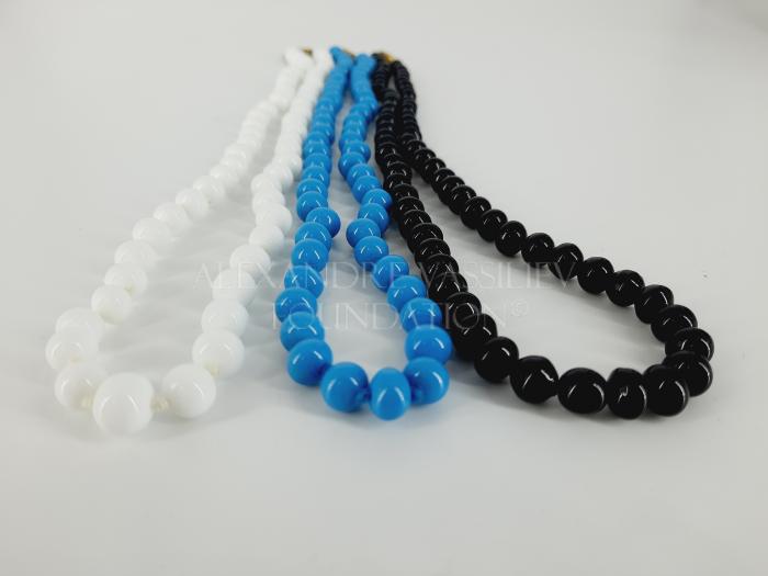Three glass necklaces