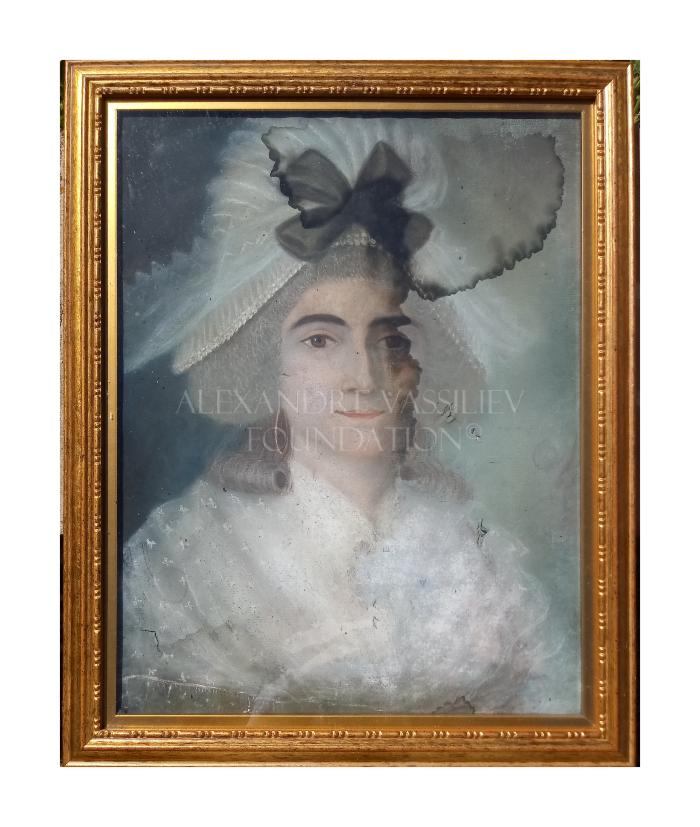 Portrait of a woman in a revolutionary bonnet