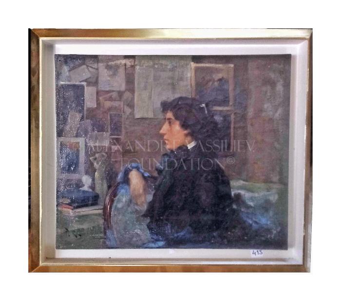 Portrait of a woman in a studio