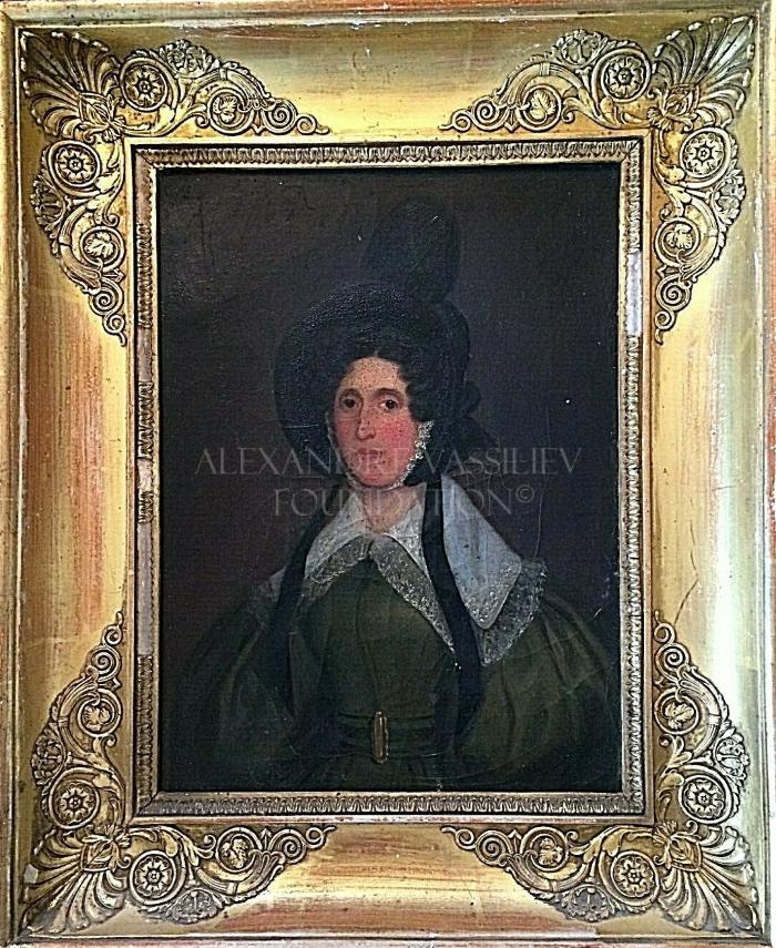 Portrait of a lady in black bonnet
